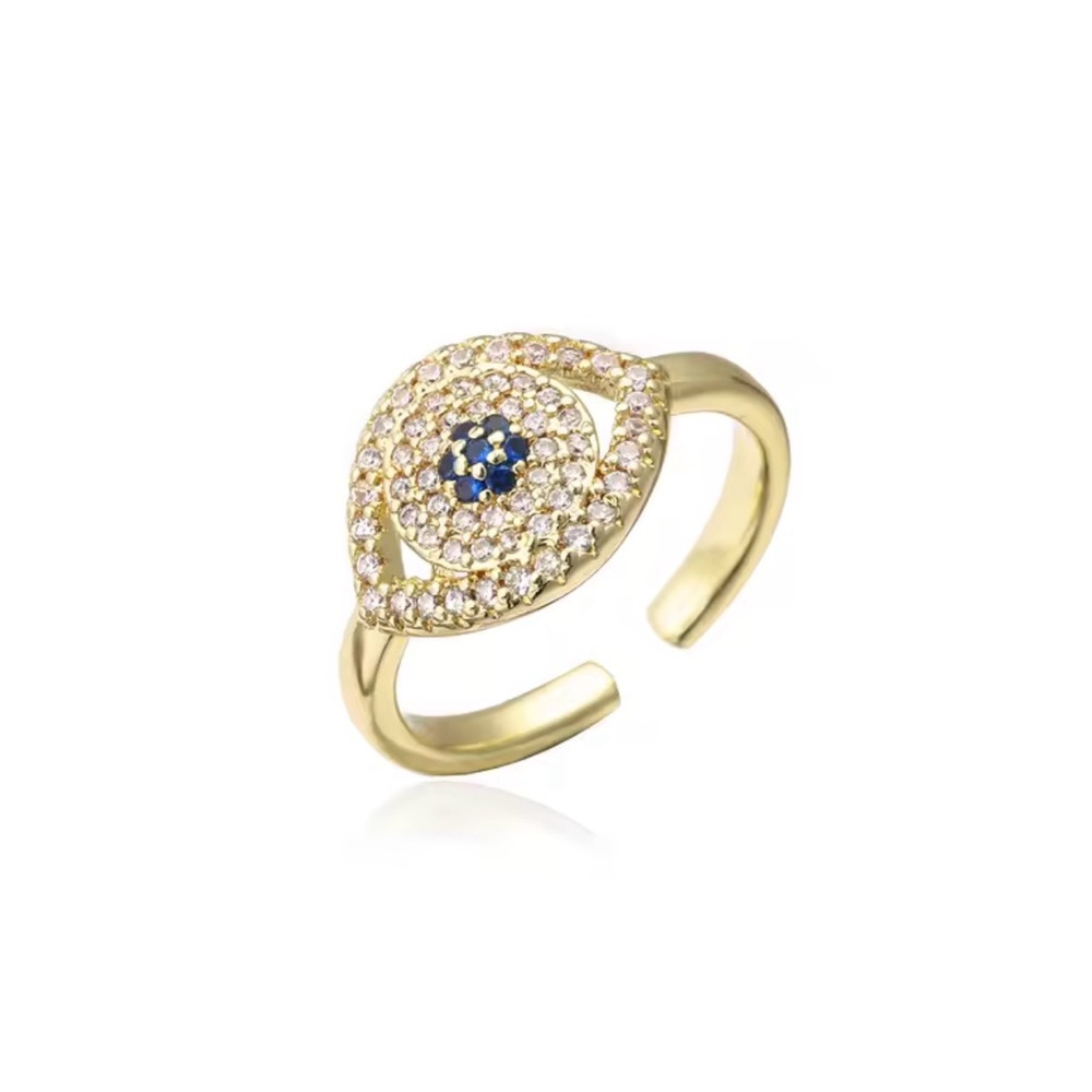 Elegant Gold Evil Eye Ring